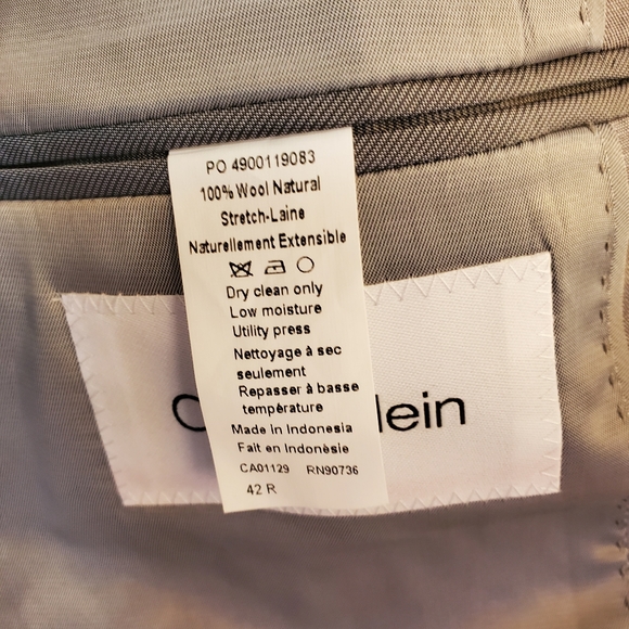 CALVIN KLEIN Slim-Fit Wool-Blend Suit Separates Sportcoat Size 42R - Picture 6 of 9